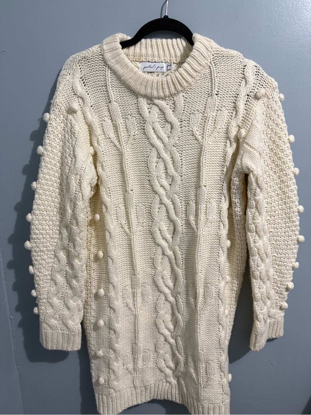 Petal + Pup Mona Cream Sweater Dress Size 8